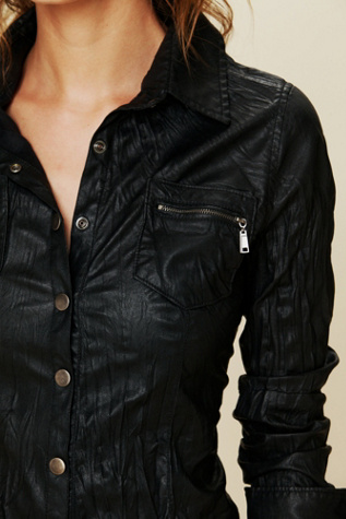 Vegan Leather Buttondown