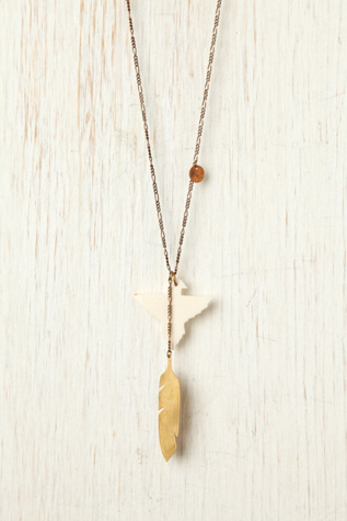 Thunderbird Over Feather Pendant