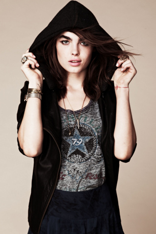 Hooded Vegan Leather Jacket
