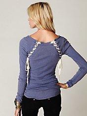We The Free Lace Up Back Layering Top