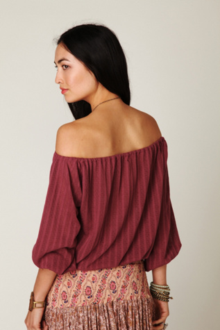 Pointelle Peasant Top