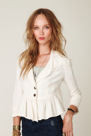 Cropped Ruffle Peplum Jacket