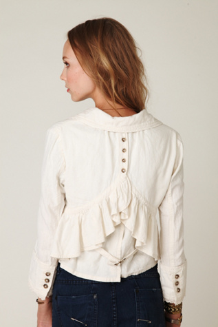 Cropped Ruffle Peplum Jacket