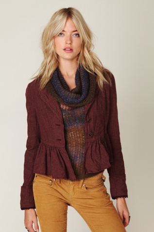 Cropped Ruffle Peplum Jacket