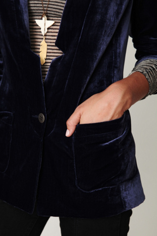 Slouchy Velvet Blazer