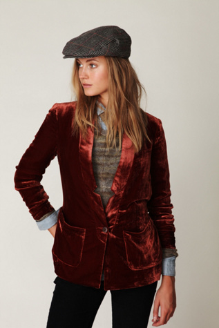 Slouchy Velvet Blazer
