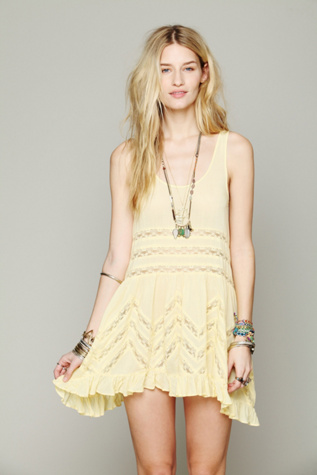 Voile and Lace Trapeze Slip