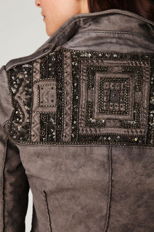 Embellished Leather Jacket