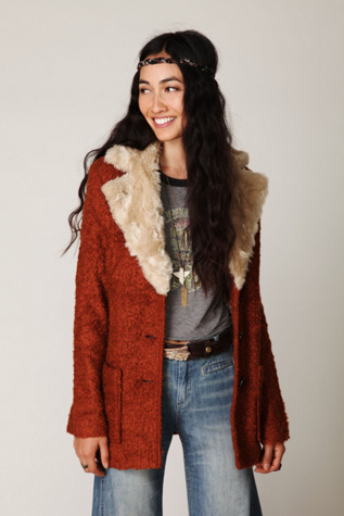 Fur Collar Belted Coat