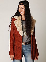 Fur Collar Belted Coat