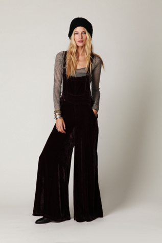 Velvet Wideleg Overalls
