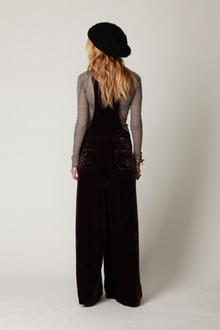 Velvet Wideleg Overalls
