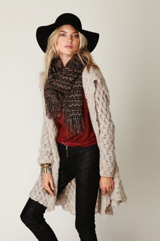 Hooded Cable Cardigan