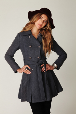 Double Breasted Tie Wool Coat