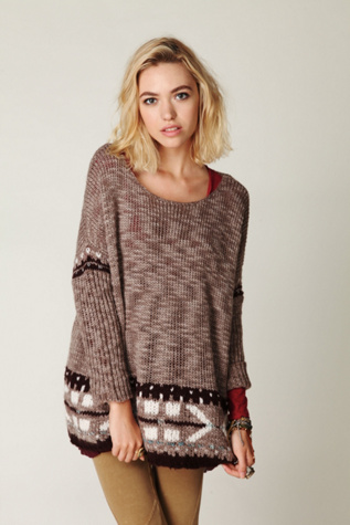 Oversized Fairisle Trimmed Sweater