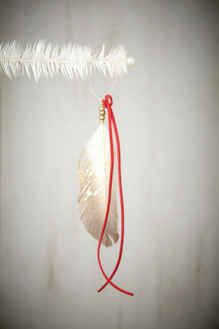 Aziza Golden Feather Ornament