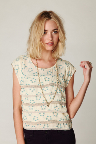 Printed Ruffle Crop Top