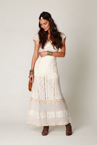 Crochet Short Sleeve Maxi Dress