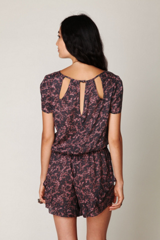 Printed Short Sleeve Frill Romper