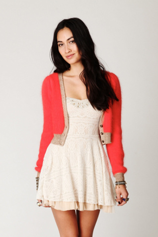 Angora Color Block Cardigan