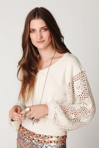 Crochet Sleeve Pullover