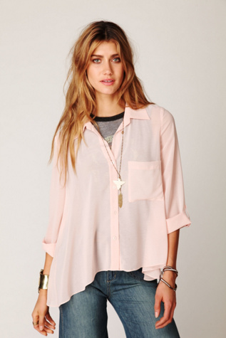 Sheer Buttondown Tab Shirt