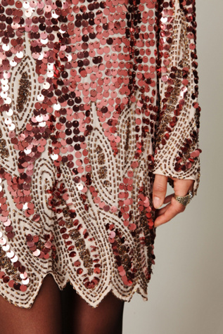 Long Sleeve Pailettes Dress