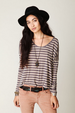 Striped Long Sleeve Boxy Tee
