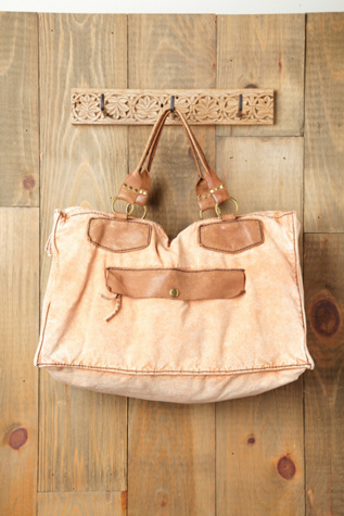 Sunbleached Leather Trim Tote