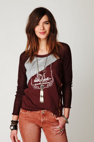 Long Sleeve Mixed Graphic Baseball Tee