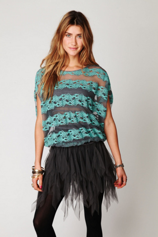 County Fair Banded Bottom Lace Top