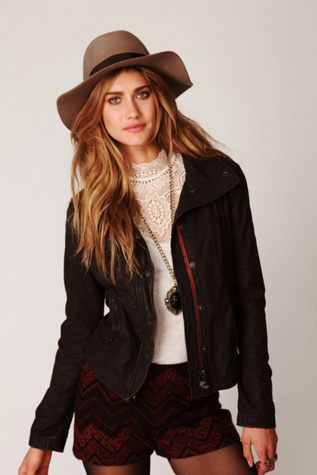 Wax Poplin High Low Jacket