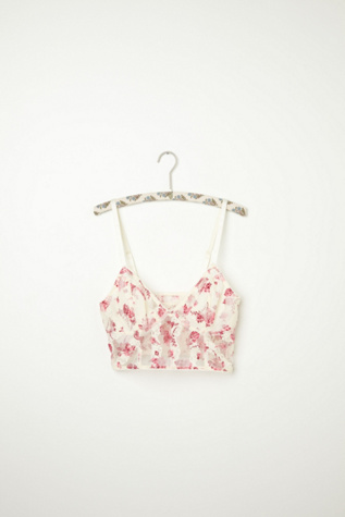 Printed Lace Crop Bra