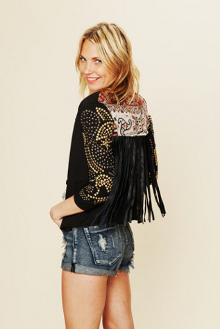 Studded Fringe Blazer