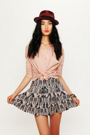 Pleated Structured Mini Skirt