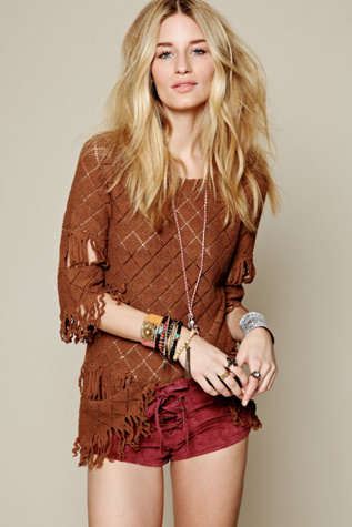 Open Diamond Fringe Tunic