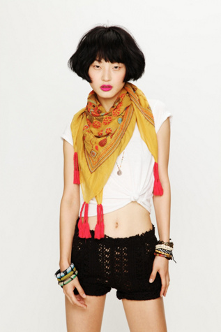 Embroidered Sun Scarf