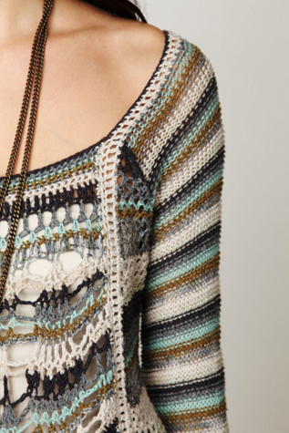 Open Stitch Multicolor Pullover