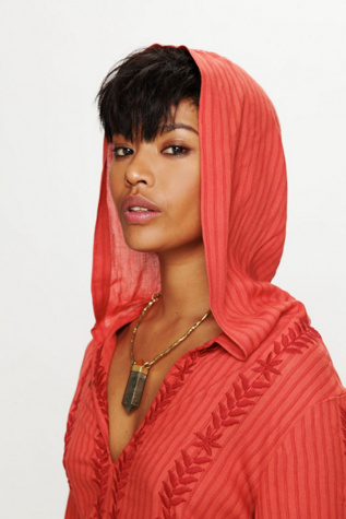 Stripe Hooded Embroidered Tunic