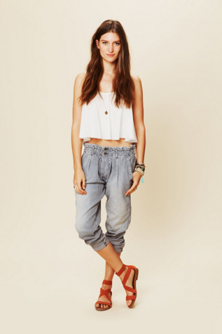 Taverniti Grandfather Fit Crop
