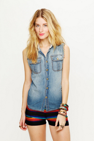 Sleeveless Denim Shirt