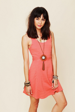 Solid Texture Fit and Flare Dress