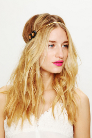 Leather Flower Metal Chain