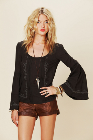 Beaded Bell Sleeve Top