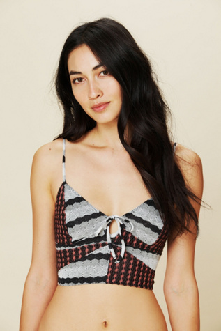 Pieced Geo Crop Bra
