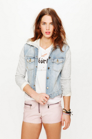 Knit Hooded Denim Jacket in jackets-2