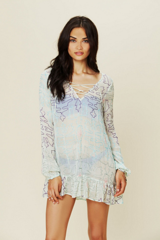 Neon Floral Embroidered Tunic
