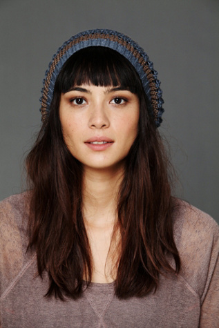 Open Knit Striped Beanie
