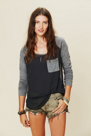 We The Free Raglan Sheer Top