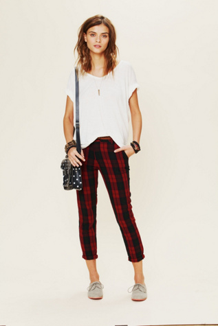 Plaid Slouchy Trouser